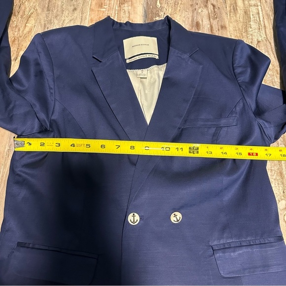 Maison Scotch Double Breasted Blazer SZ 2 Navy Blue Anchor Buttons Classic GUC - Picture 8 of 10